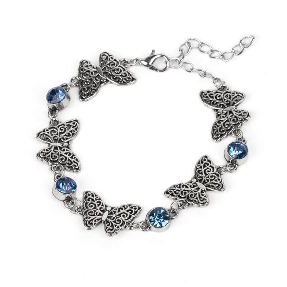 Paparazzi Jewelry Accessories - Has a WING to It - Blue Bracelet - Vintage - Picture 4 of 4